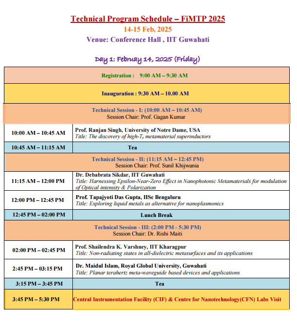 FiMTP 2025 Workshop Schedule