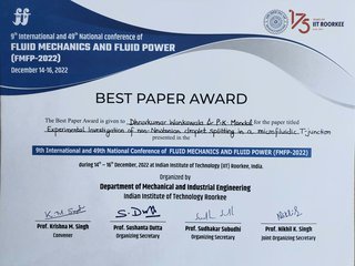 Best Paper Award Dhruvkumar Wankawala FMFP 2022