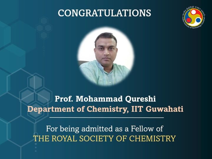 Congratulations to Prof. Mohammad Qureshi for being admitted as a Fellow of​ The Royal Society of Chemistry
